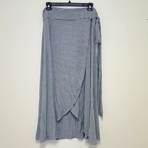 GAP Navy and White Striped Maxi Skirt